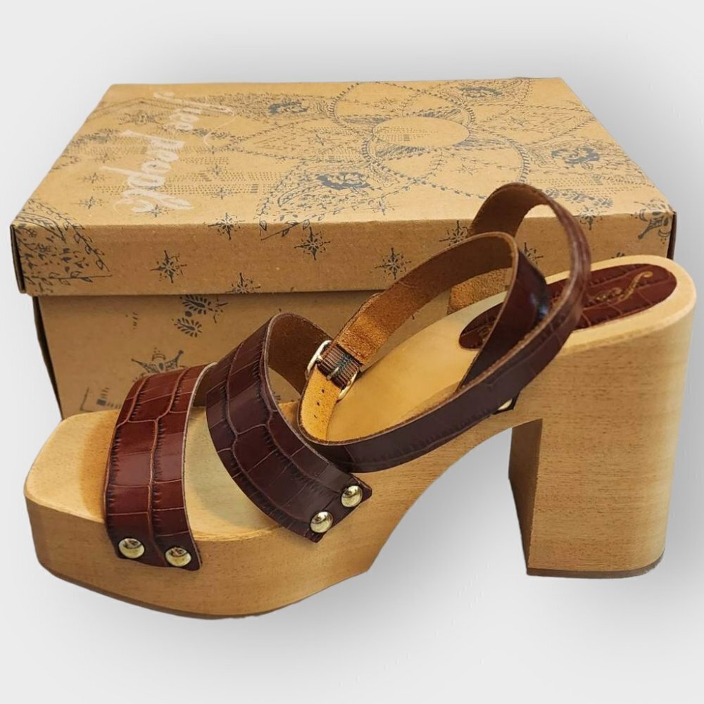 Free People Mallory Leather Clog Sandal Brown - Picture 4 of 8